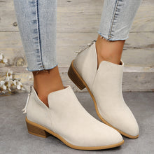 Cargar imagen en el visor de la galería, Solid color pointed toe casual back zipper low heel women&#39;s shoes
