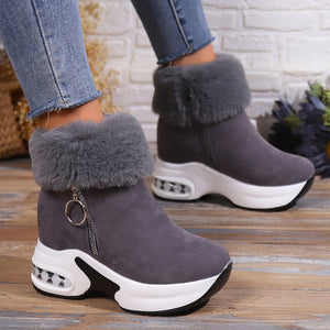 Short-calf suede warm and height-increasing cotton boots