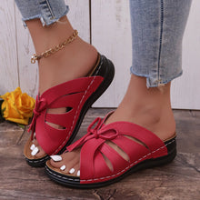 Cargar imagen en el visor de la galería, Women&#39;s Bow Decorated Wedge Thick Sole Light Slippers
