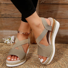 Cargar imagen en el visor de la galería, Women&#39;s wedge fish mouth casual sandals
