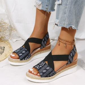 Women's wedge fish mouth casual sandals