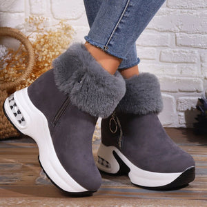 Short-calf suede warm and height-increasing cotton boots