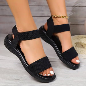 New Large Size Wide Strip Color Matching Sandals