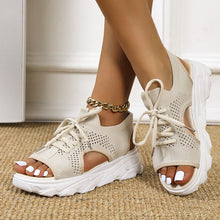 Load image into Gallery viewer, Summer new thick-soled flying woven soft-soled casual sandals
