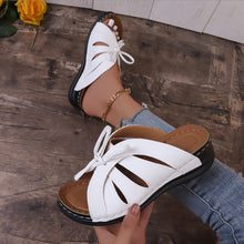 Cargar imagen en el visor de la galería, Women&#39;s Bow Decorated Wedge Thick Sole Light Slippers
