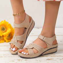 Load image into Gallery viewer, Women&#39;s Comfort Round Toe Wedge Sandals
