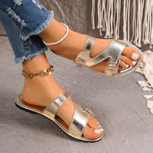 Cargar imagen en el visor de la galería, Women&#39;s Buckled Flat Open Toe Beach Sandals
