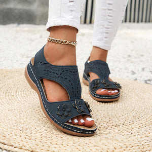 Women's Wedge Hollow Fashion Casual Solid Color Sandals