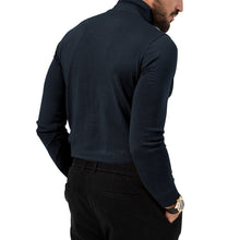 Cargar imagen en el visor de la galería, Men&#39;s Cotton Blend Turtle Neck Knitted Slim Sweater
