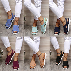 Ladies Plus Size Breathable Mesh Flat Sandals