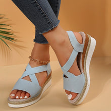 Cargar imagen en el visor de la galería, Women&#39;s wedge fish mouth casual sandals
