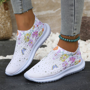 Women's Rhinestone Stretch Casual Breathable Sneakers