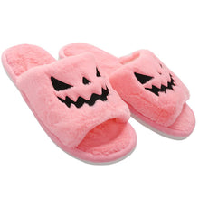 Load image into Gallery viewer, Halloween Jack-O-Lantern Soft Plush Comfort Slippers
