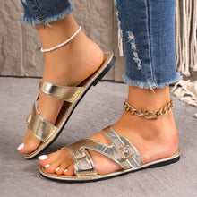 Cargar imagen en el visor de la galería, Women&#39;s Buckled Flat Open Toe Beach Sandals
