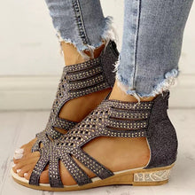 Cargar imagen en el visor de la galería, 2024 summer rhinestone wedge women&#39;s sandals
