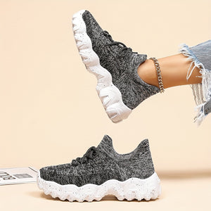 Women's Large Size Color Block Thick Sole Sneakers