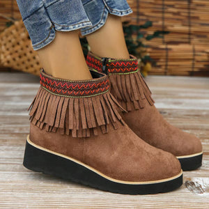 Womens Booties Casual Ankle Boots Work Women Side Zipper Faux Suede Winter Shoes