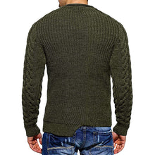 Cargar imagen en el visor de la galería, Mens Slim Fit Crew Neck Thick Sweaters Color Block Big and Tall Knit Pullovers
