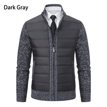 Load image into Gallery viewer, Men&#39;s CardiganFashion Patchwork knitted Zipper Stand Collar Thick Jackets
