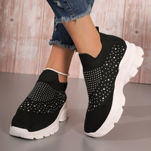 Cargar imagen en el visor de la galería, Women&#39;s Flyknit Mesh Rhinestone Casual Shoes
