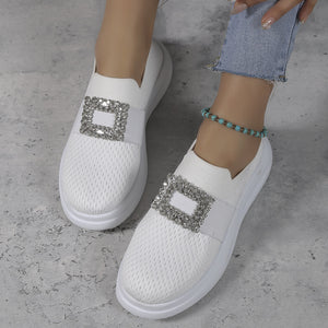 Women's Mesh Rhinestone Thick Sole Casual Shoes