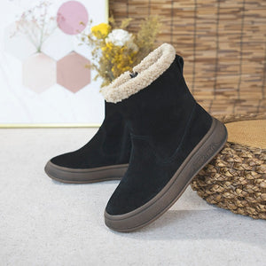 Women's Lamb Wool and Cotton Thick-Soled Short Boots