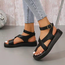 Load image into Gallery viewer, Slip-on Thick Sole Casual Wearing Ring Buckle Strap Women&#39;s Shoes
