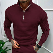 Cargar imagen en el visor de la galería, Men&#39;s Solid Color Casual Fleece Warm Zipper Stand Sweatshirt
