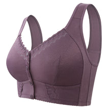 Cargar imagen en el visor de la galería, Front-Clasp Soft Cotton Lace Wire-Free Plus Size Bra for Middle-Aged and Elderly
