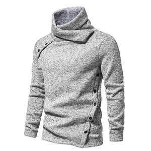 Men's Ribbed Knit Zipper Plain Stand Collar Pullover Sweater