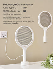 Cargar imagen en el visor de la galería, Rotating Head Rechargeable Fly Swatter with Telescopic Extensions
