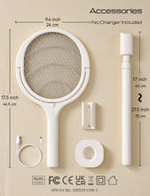 Cargar imagen en el visor de la galería, Rotating Head Rechargeable Fly Swatter with Telescopic Extensions
