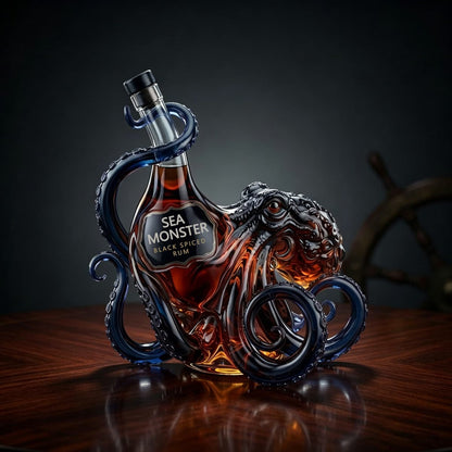 Sea Monster Black Spiced Rum Glass Bottle