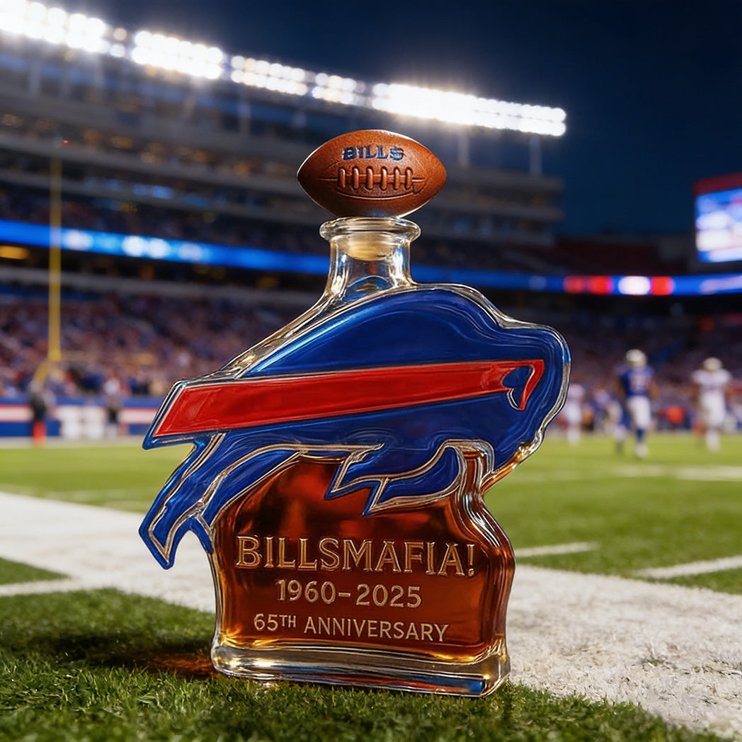 Buffalo Bills 65th Anniversary Whiskey Bottle