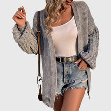 Load image into Gallery viewer, Women&#39;s Winter Open Front Sweater Cardigan Chunky Long Bishop Sleeve Ribbed Knit Cardigans
