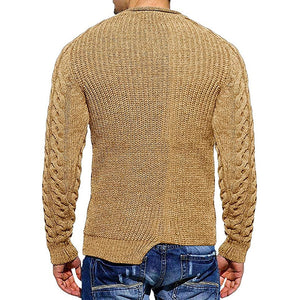 Mens Slim Fit Crew Neck Thick Sweaters Color Block Big and Tall Knit Pullovers