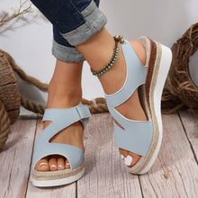 Load image into Gallery viewer, Women&#39;s Thick-Soled Buckle Wedge Sandals
