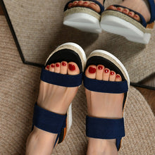 Cargar imagen en el visor de la galería, Stretch Peep Toe Casual Side Hollow Slope Bottom Sandals
