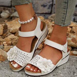 Women's Summer Hollow Flower Platform Sandals