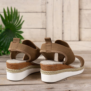 Womens Width Sandals Flat Wedge Heel Fly Weave Casual Hollow Beach Sandals