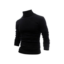 Cargar imagen en el visor de la galería, Men&#39;s Cotton Blend Turtle Neck Knitted Slim Sweater
