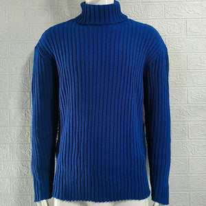 Mens Sweaters Turtleneck Cable Knitted Pullover