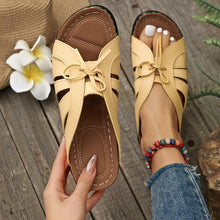 Cargar imagen en el visor de la galería, Women&#39;s Bow Decorated Wedge Thick Sole Light Slippers
