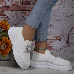 Women's Mesh Rhinestone Thick Sole Casual Shoes