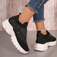 Cargar imagen en el visor de la galería, Women&#39;s Flyknit Mesh Rhinestone Casual Shoes
