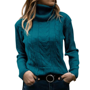 Women's Turtleneck Sweaters 2024 Fashion Long Sleeve Pullover