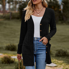 Cargar imagen en el visor de la galería, Sweaters for Women Cardigan Dressy Solid Open Front Long Knited Cardigan Sweater Fashion Loose Fit Coat Tops
