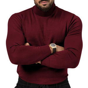 Men's Cotton Blend Turtle Neck Knitted Slim Sweater