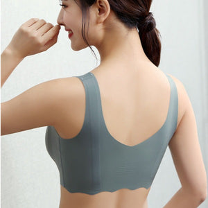 No Wire Ice Silk Seamless Bandeau Push-Up Bra