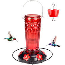 Load image into Gallery viewer, Glass Hummingbird Feeder, 6 Feeding Ports
